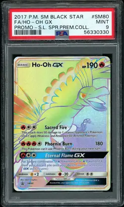 2017 Pokemon Ho-Oh GX #SM80 Black Star Promo Shining Legends Hyper Rare PSA 9 - Image 1