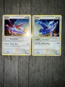 Latios and Latias HGSS10 + HGSS11 Black Star Promo Rare Holo Pokemon Cards LP - Image 1