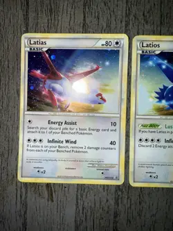 Latios and Latias HGSS10 + HGSS11 Black Star Promo Rare Holo Pokemon Cards LP - Image 2