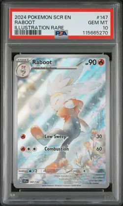Pokemon Raboot Illustration Rare Card 147/142 PSA 10 2024 Stellar Crown Gem Mint - Image 1