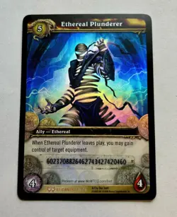 WORLD OF WARCRAFT ETHEREAL PLUNDERER Loot Card scratched WOW TCG ILLIDAN Read - Image 1