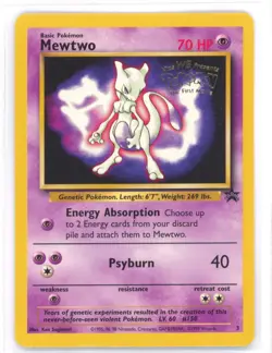 MEWTWO Pokemon Card - WOTC Movie Promo - Black Star - #3 NM 0321#168 - Image 1