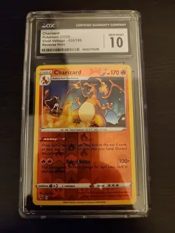 Pokemon TCG Charizard Vivid Voltage Reverse Holo Rare Card 025/185 CGC 10 - Image 1