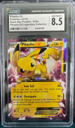 Pikachu EX XY84 CGC 8.5 NM/Mint 2015 Black Star Promo Legendary Pokemon Card - Image 1