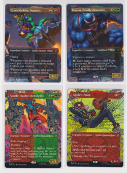 4 - MTG x Marvel's Spider-Man Borderless Cards - Spider-Punk Venom Green Goblin - Image 1