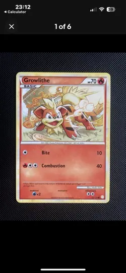Pokemon TCG Growlithe Non Holo 6 Card Bundle Private Listing Only - Image 1