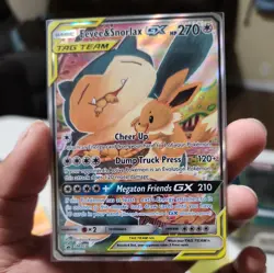 Pokemon TCG Eevee & Snorlax GX SM169 Tag Team Alt Art Promo NM - Image 1