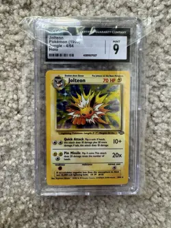 1999 Pokemon TCG Jolteon Jungle Holo Unlimited Rare Card 4/64 PSA Graded 9 Mint - Image 1