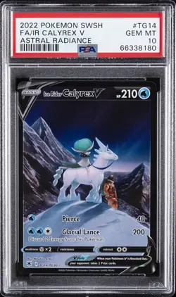 2022 POKEMON SWORD & SHIELD ASTRAL RADIANCE FULL ART/ICE RIDER CALYREX V PSA 10 - Image 1