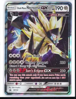 Pokemon TCG SM102 Dusk Mane Necrozma GX Foil Promo Black Star Rare NM 0321#27 - Image 1