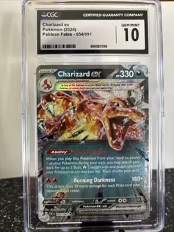 Charizard EX 054/091 Double Rare CGC Gem Mint 10 Paldean Fates Pokemon TCG Eng - Image 1