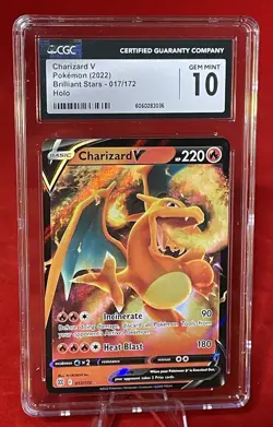 Pokemon TCG Charizard V Brilliant Stars 017/172 Holo Gem Mint 10 CGC - Image 1
