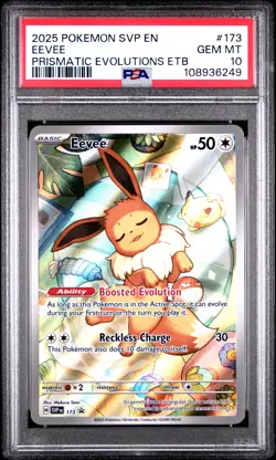 2025 POKEMON SVP EN-SV BLACK STAR PROMO #173 EEVEE PSA 10 - Image 1