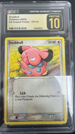 Pokemon 2005 EX Unseen Forces Snubbull CGC Pristine 10 74/115 - Image 1