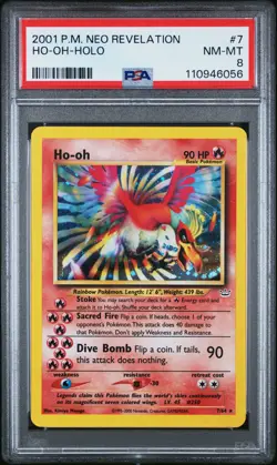 2001 POKEMON NEO REVELATION #7 HO-OH-HOLO PSA 8 - Image 1