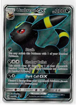 2017 Pokemon Umbreon GX Full Art Sun and Moon Base 142/149 Holo NM - Image 1