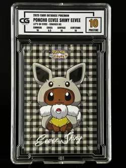 Eevee PONCHO SHINY CG Pristine 10 Card Database Go CGC PSA Pokemon 2025 - Image 1