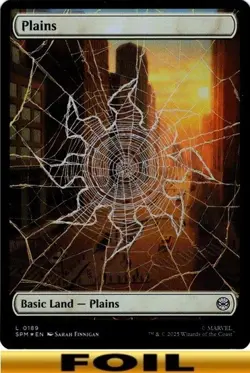 1x - PLAINS - #189 - FOIL FULL ART - Marvel's Spider-Man - NM MTG - Image 1
