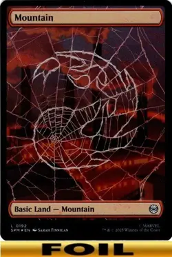 1x - MOUNTAIN - #192 - FOIL FULL ART - Marvel's Spider-Man - NM MTG - Image 1