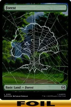 1x - FOREST - #193 - FOIL FULL ART - Marvel's Spider-Man - NM MTG - Image 1