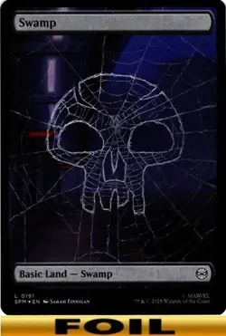 1x - SWAMP - #191 - FOIL FULL ART - Marvel's Spider-Man - NM MTG - Image 1