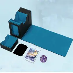 PU Leather Trading Card Deck Storage Box Dice Tower MTG Pokemon TCG Commander - Image 2