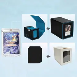 PU Leather Trading Card Deck Storage Box Dice Tower MTG Pokemon TCG Commander - Image 3