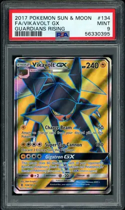 2017 Pokemon SM Guardians Rising Vikavolt GX Full Art #134 PSA 9 MINT - Image 1