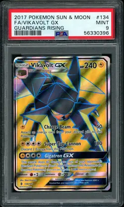 2017 Pokemon SM Guardians Rising Vikavolt GX Full Art #134 PSA 9 MINT - Image 1