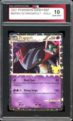 2021 Pokemon Black Star Promo #SWSH132 Dragapult Holo KSA 10 Gem Mint - Image 1
