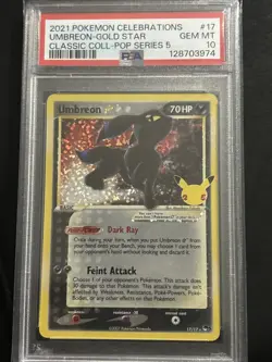 2021 POKEMON CELEBRATIONS CLASSIC COLL #17 UMBREON-GOLD STAR PSA 10 - Image 1
