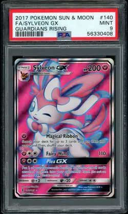 2017 Pokemon SM Guardians Rising Sylveon GX Full Art #140 PSA 9 MINT - Image 1