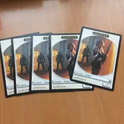 5X SOLDIER 1/1 MAGIC THE GATHERING TOKEN - Image 1
