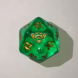 MTG 20-SIDED D20 Rare GREEN LIFE COUNTER DICE Lord of the Rings LTR - Image 1