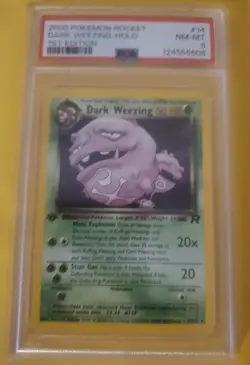 Pokemon 1st Edition Team Rocket Dark Weezing Holo PSA 8 - Image 1