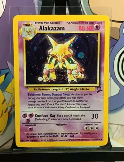 Alakazam Holo Rare 1/130 Base Set 2 2000 WOTC Pokemon TCG Card LP/MP - Image 1
