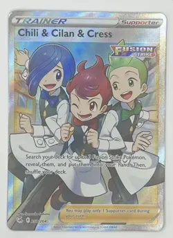 Chili & Cilan & Cress 258/264 Trainer Fusion Strike Pokemon NM - Image 1