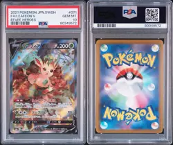 2021 Pokemon Japanese SWSH Eevee Heroes Leafeon V #071 Full Art PSA 10 - Image 3