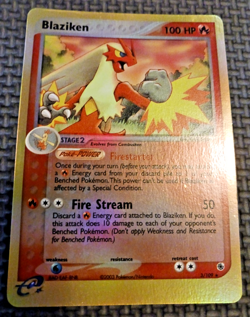2003 Pokemon Ruby & Sapphire #3 Blaziken Reverse Holo LP - Image 1