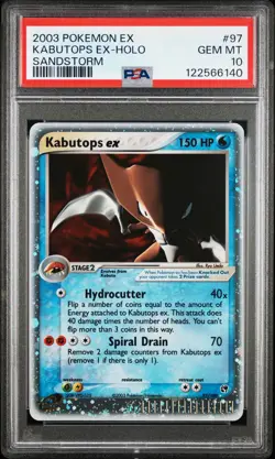 2003 POKEMON EX SANDSTORM #97 KABUTOPS EX-HOLO PSA 10 - Image 1