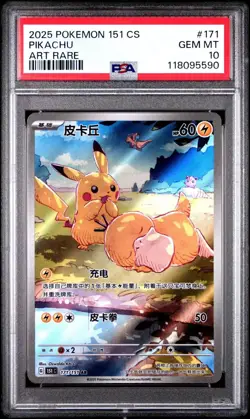 2025 Pokemon Chinese Exclusive Pikachu Patrick AR FA 171/151 PSA 10 GEM MINT - Image 1