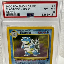 1999 Pokemon Base Set 2 Blastoise Holo #2/130 - PSA 8 NEAR MINT / MINT - Image 2