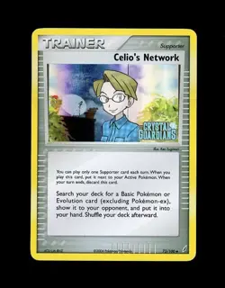 2006 Pokemon TRAINER CELIO’S NETWORK HOLO EX CRYSTAL GUARDIANS STAMP 73/100 SEE! - Image 1