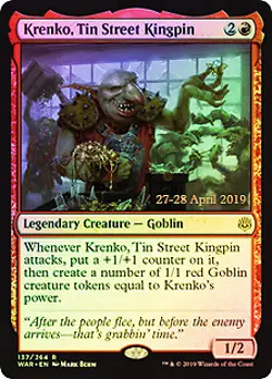 MTG - Krenko, Tin Street Kingpin - Foil - Prerelease Promo, War of the Spark - Image 1