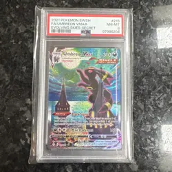 2021 Pokemon Evolving Skies Umbreon VMAX 215/203 Secret Rare PSA 8 NM/MT - Image 1