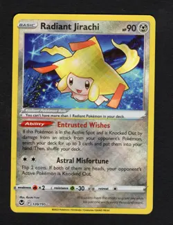 Radiant Jirachi 120/195 Silver Tempest Radiant Rare Holo Pokemon TCG NM/M - Image 1