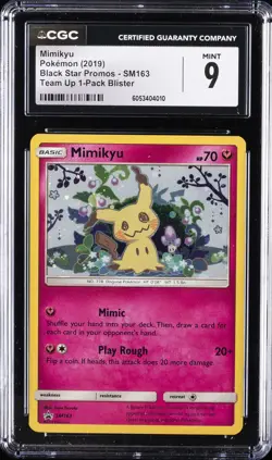 2019 POKEMON BLACK STAR PROMOS - TEAM UP 1-PACK BLISTER #SM163 MIMIKYU CGC 9 - Image 1