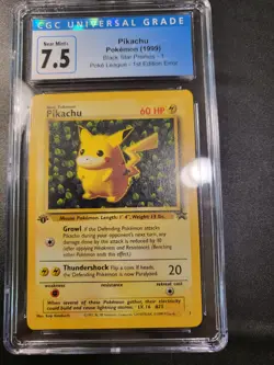[1st Edition] Pikachu Error Black Star Promo 1 Poke League Pokemon TCG [CGC 7.5] - Image 2