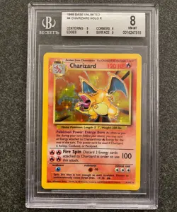 🔥 STRONG BGS 8 NM Charizard Base Set Unlimited Holo Pokemon Card 4/102 - Image 1