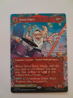 Gwen Stacy Borderless Showcase NM/M Marvel Spiderman MTG MAGIC THE GATHERING - Image 1